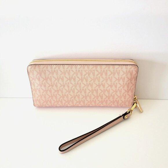 Michael Kors Jet Set Travel Large Travel Continental Wallet MK Logo Powder Blush - Picture 3 of 6